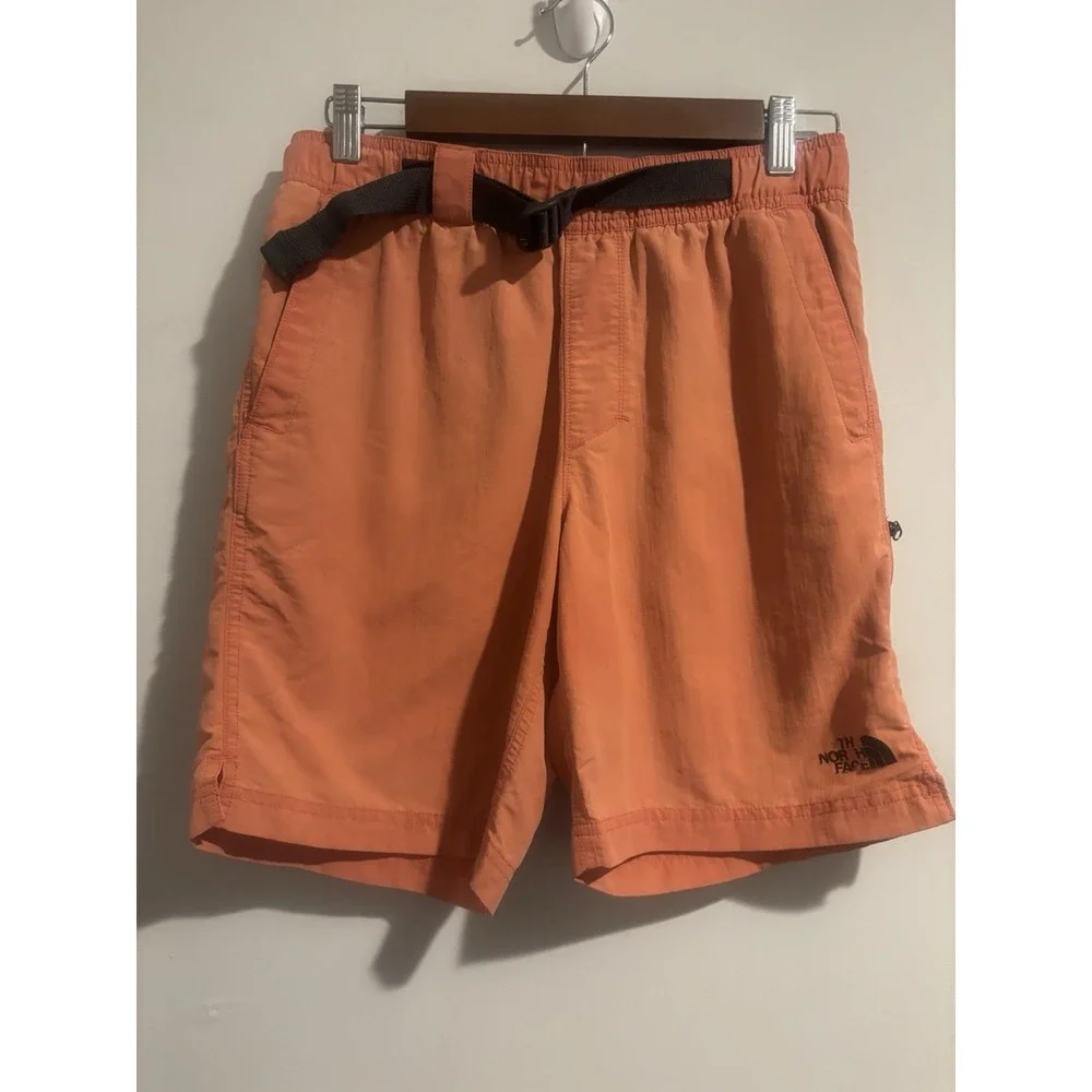 The North Face Swim Trunks Men's Small Board Shorts Orange Coral‎ Belted